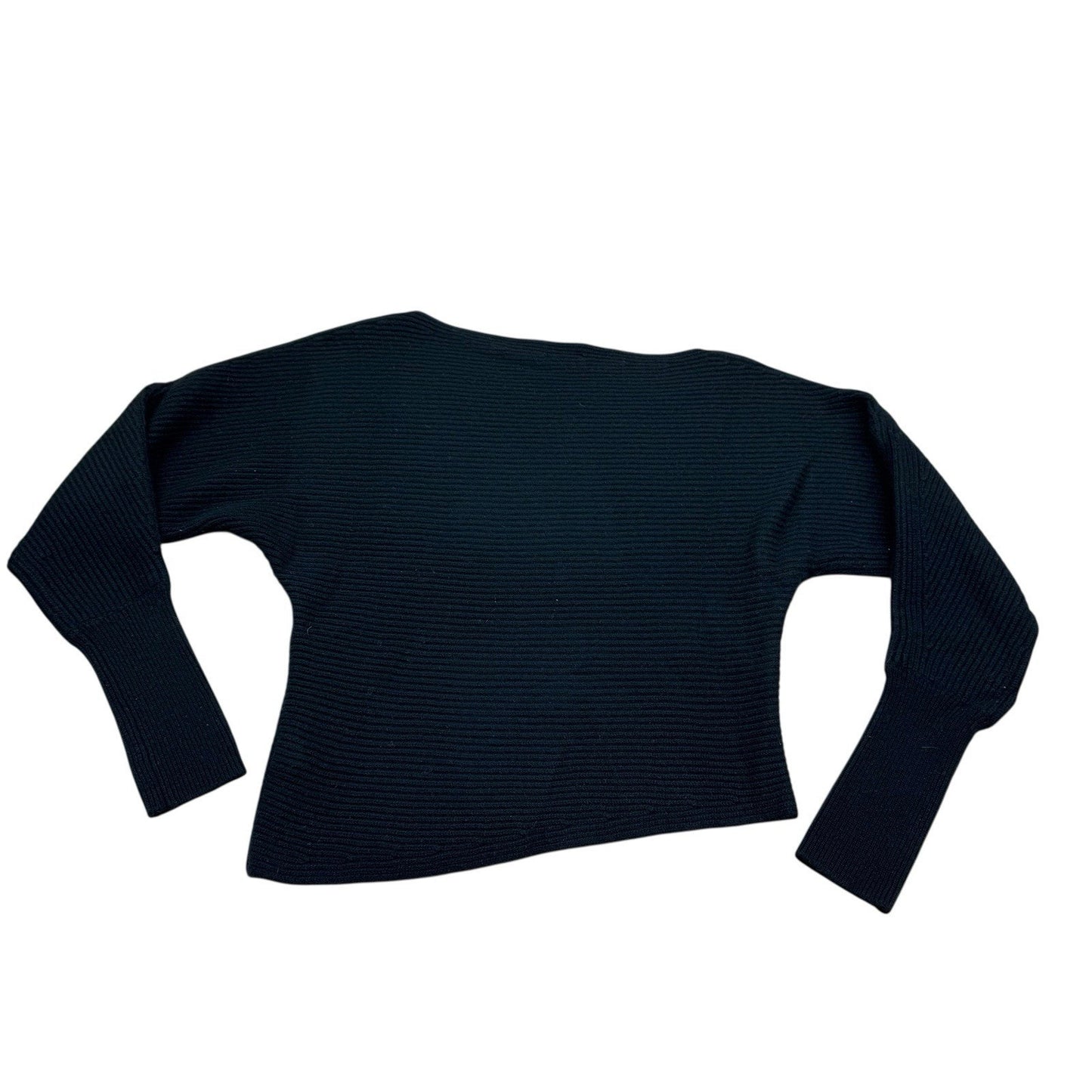 INTERMIX 100% Cashmere Ribbed V Neck Sweater Black S Women's