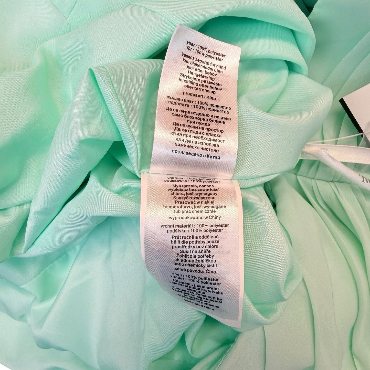 Women's David’s Bridal Mint Strapless Chiffon Bridesmaid Dress Size 26 NWT