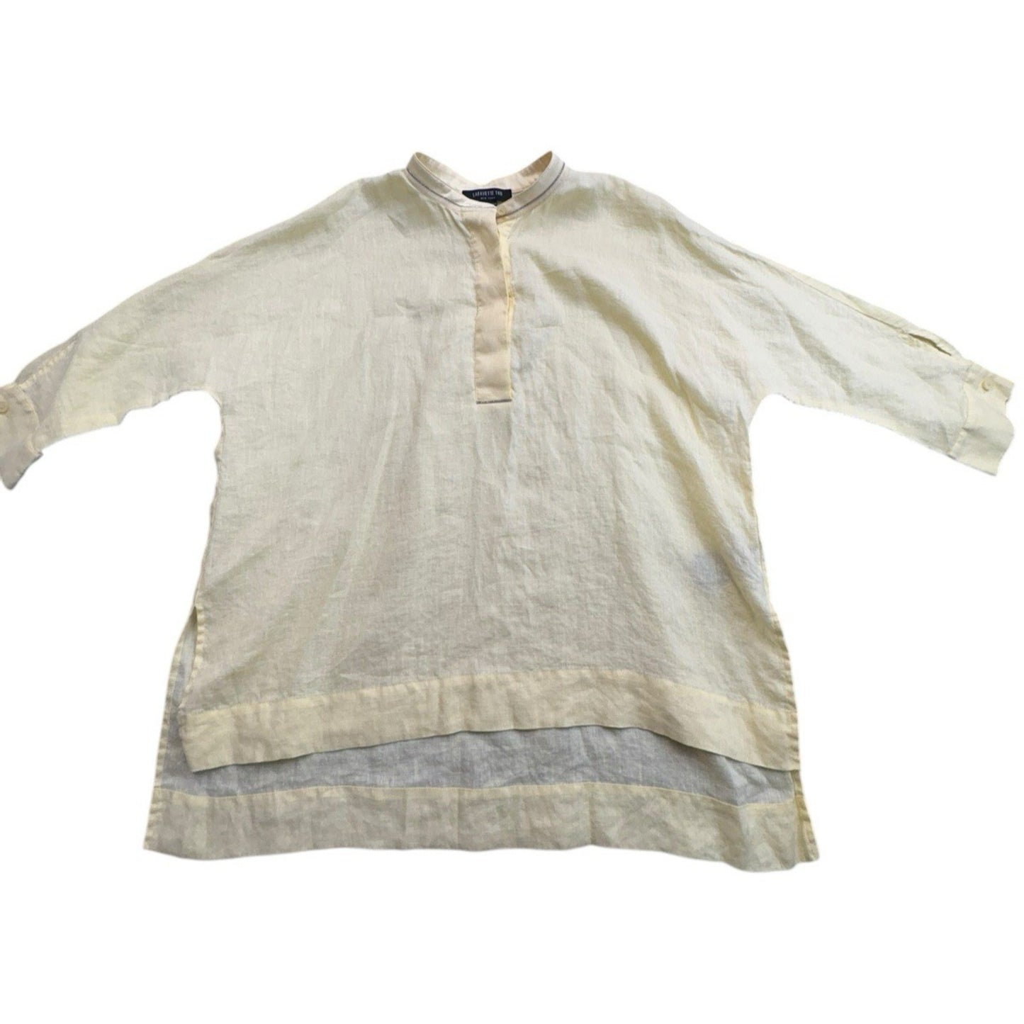 Lafayette 148 Women's Small Blouse Yellow New York Linen