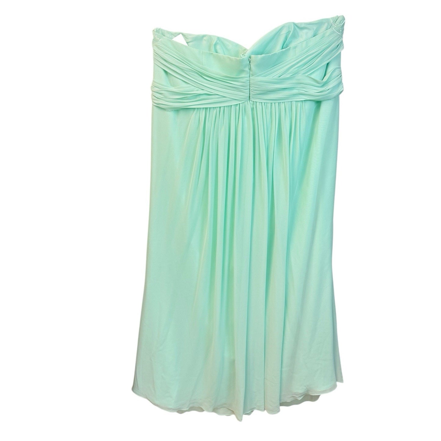 Women's David’s Bridal Mint Strapless Chiffon Bridesmaid Dress Size 26 NWT