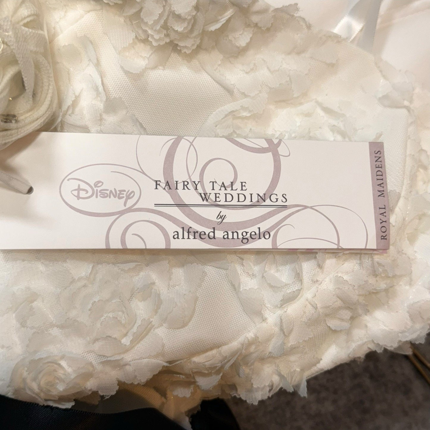 Alfred Angelo Disney Wedding Dress 10 Black White High Low Lace Corset NWT Women's