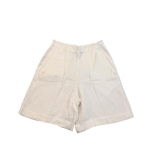 Vintage Y2K Ralph Lauren Linen Shorts Women’s 6 Ivory High Rise Pleated
