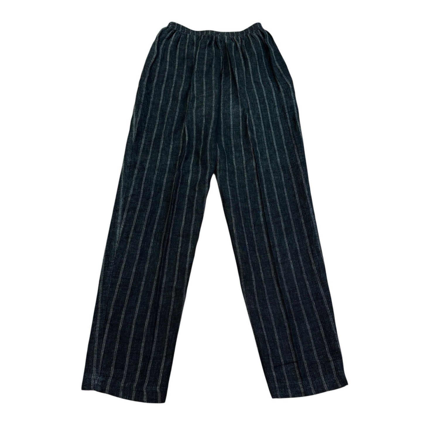 VINTAGE David Dart Collection Black Pinstripe Linen Pants Women's