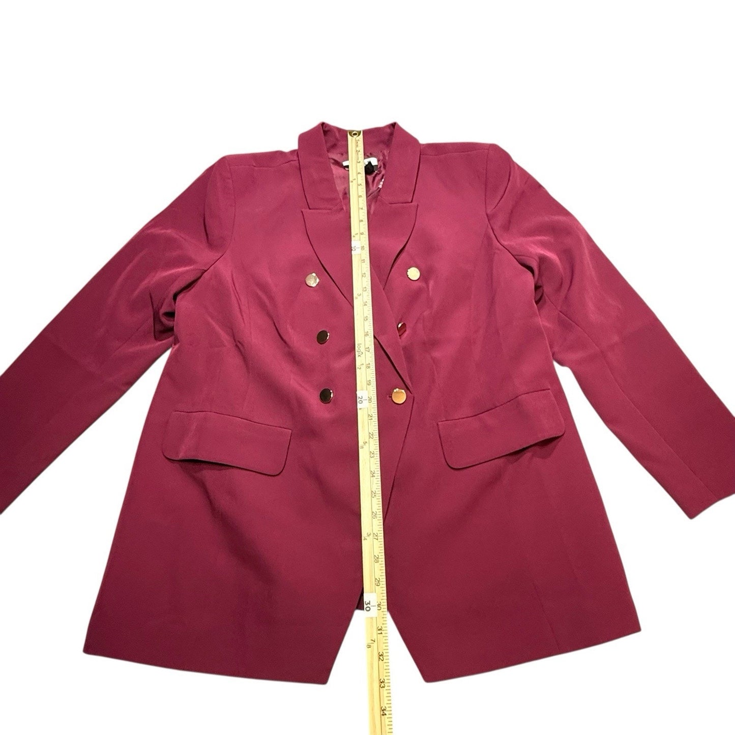 NWT ELOQUII Burgundy Blazer Women’s Size 14 Double Breasted Stretch Work Jacket