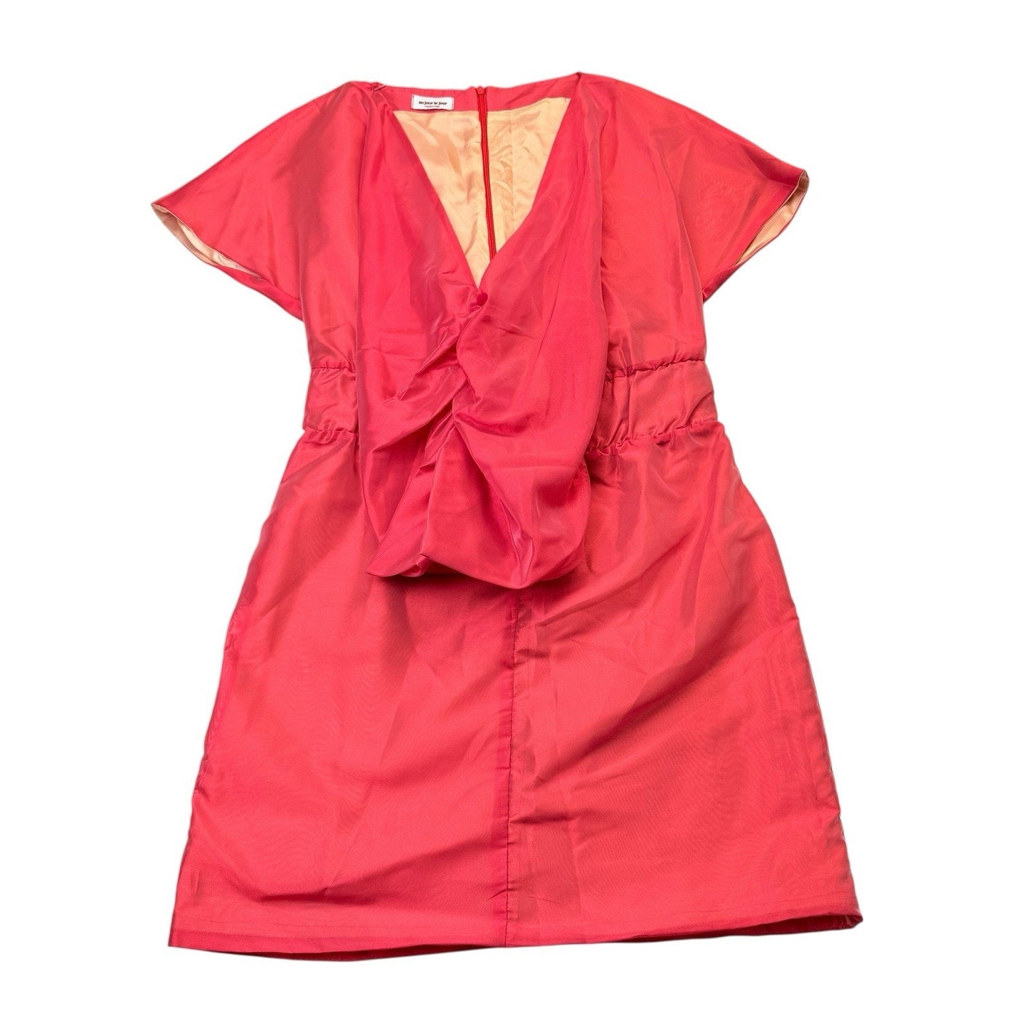 Women's Au Jour Le Jour Coral Bow Front Dress IT Coral Bow Front Dress IT 42 Made Italy