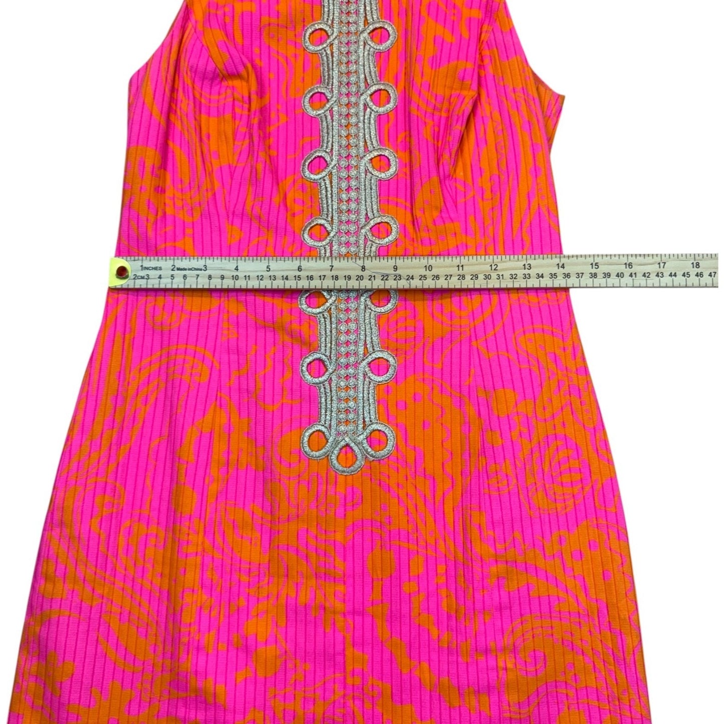 Lilly Pulitzer Women's Size 2 Sleeveless Embellished Sheath Dress 100% Cotton