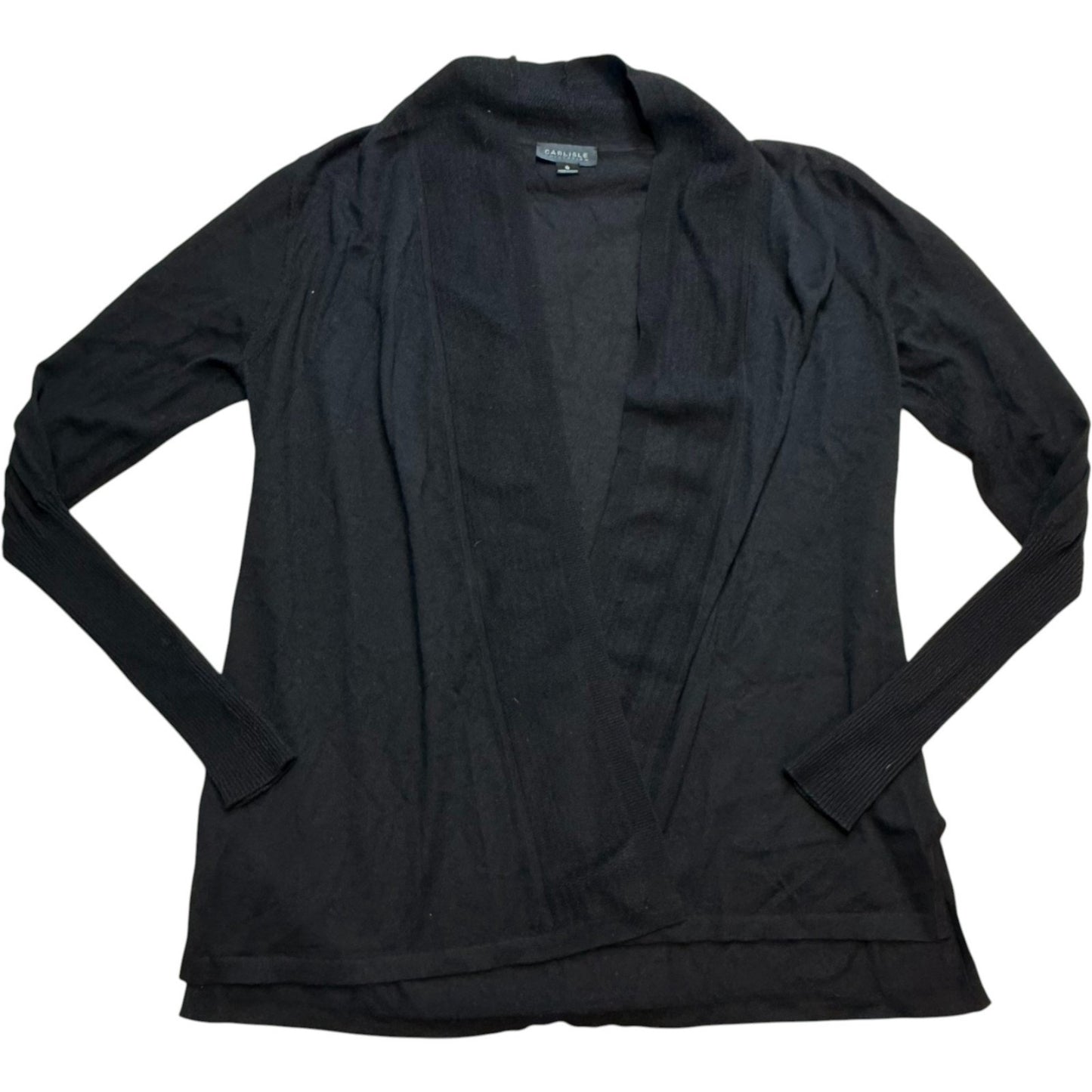 Carlisle Collection Black 100% Cashmere Open Front Cardigan Women's Size S