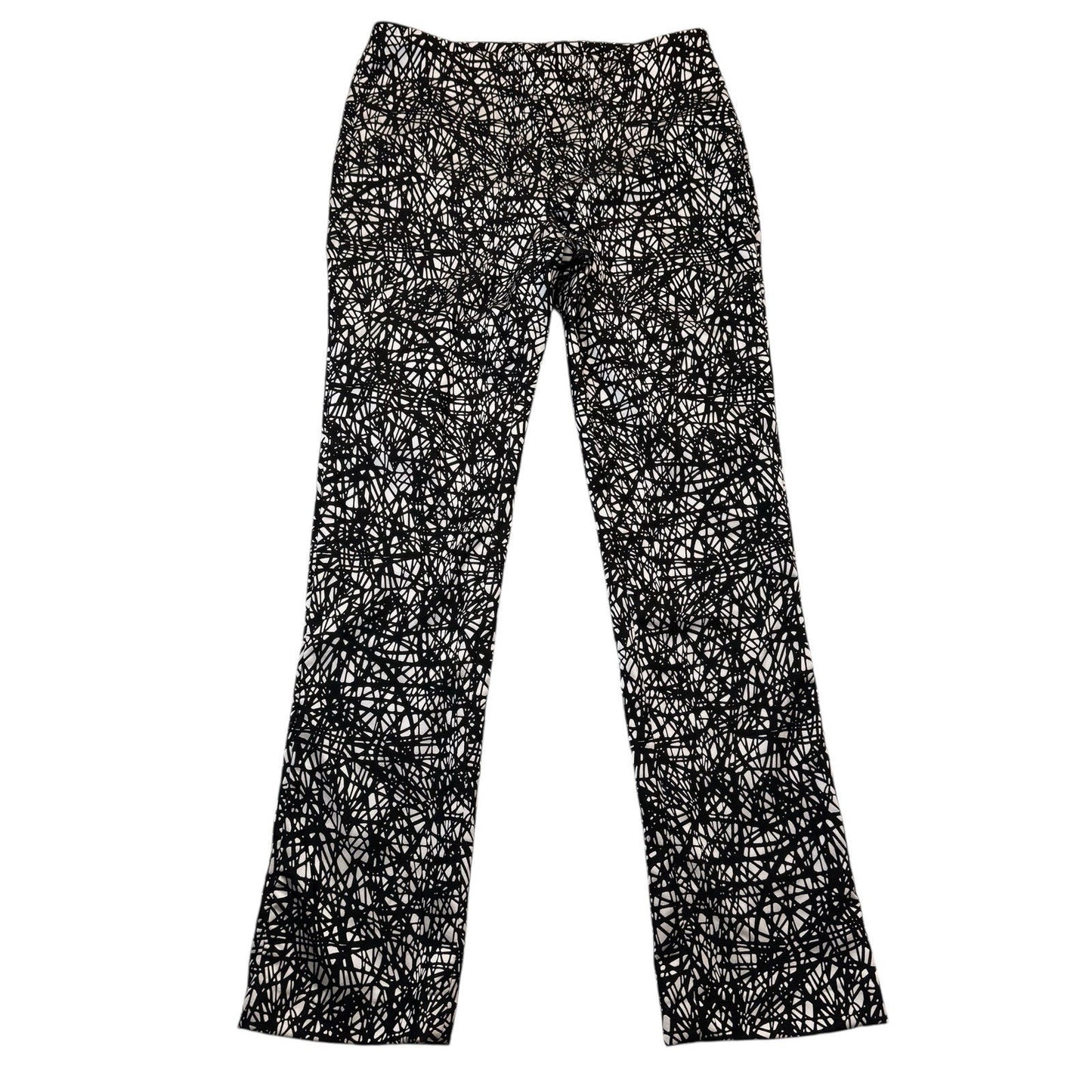 VTG Doncaster Collection Printed Dress Pants Women’s Sz 2 Stretch Black White