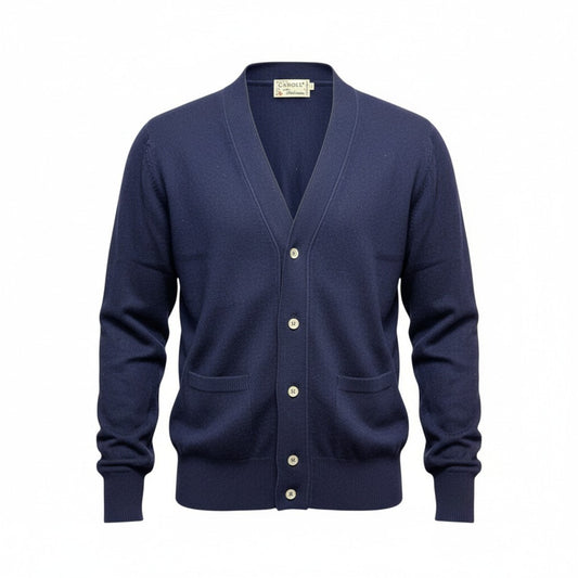 1960s Italian Navy Cashmere Cardigan Carol Women's Fratimanna Size Small