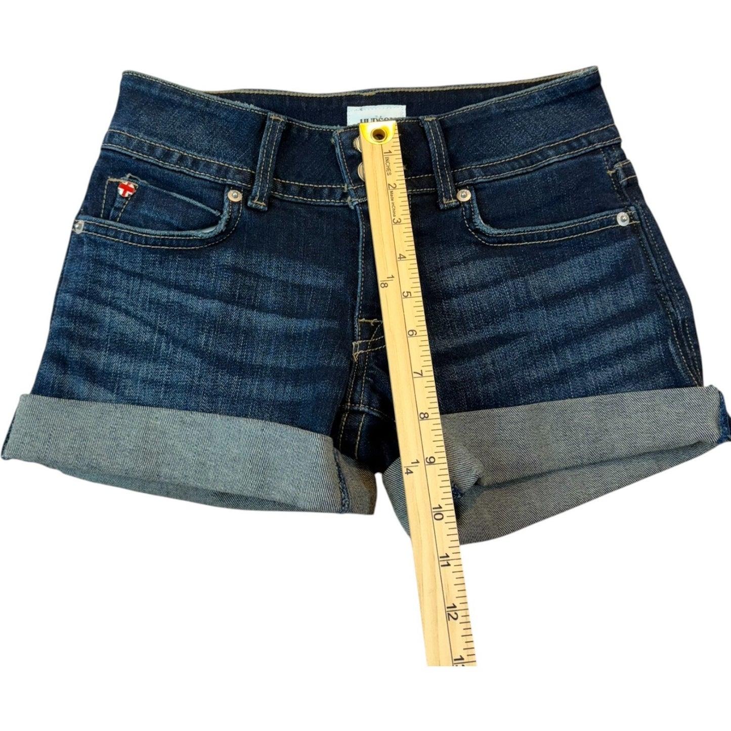 NEW Hudson Women's Size 24 Ruby Mid Thigh Blue Denim Shorts