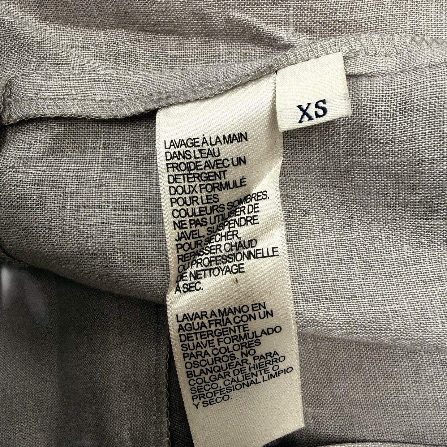 Women's Doncaster Linen Blend Open Front Jacket XS Gray Lightweight Minimalist