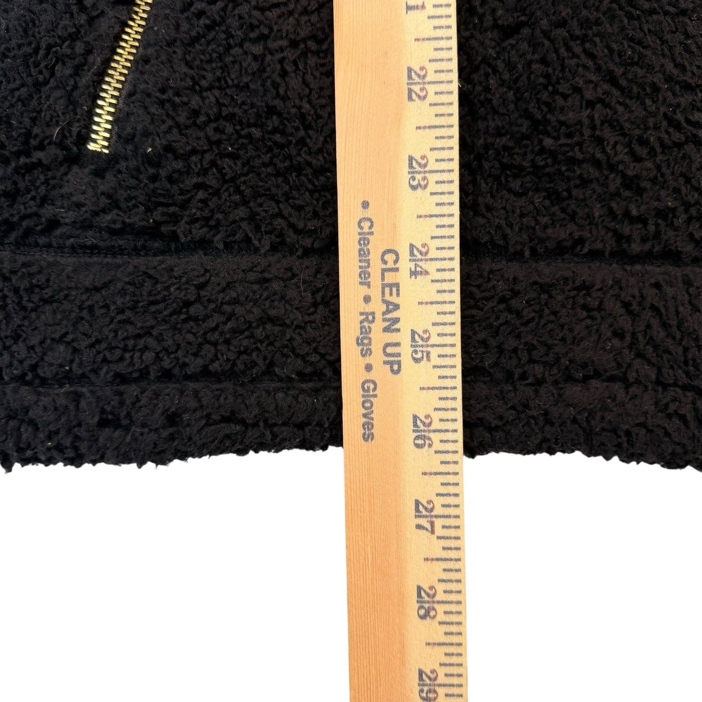 Lauren Ralph Lauren Black Sherpa Vest L Gold Zip Y2K Preppy Fleece Women's
