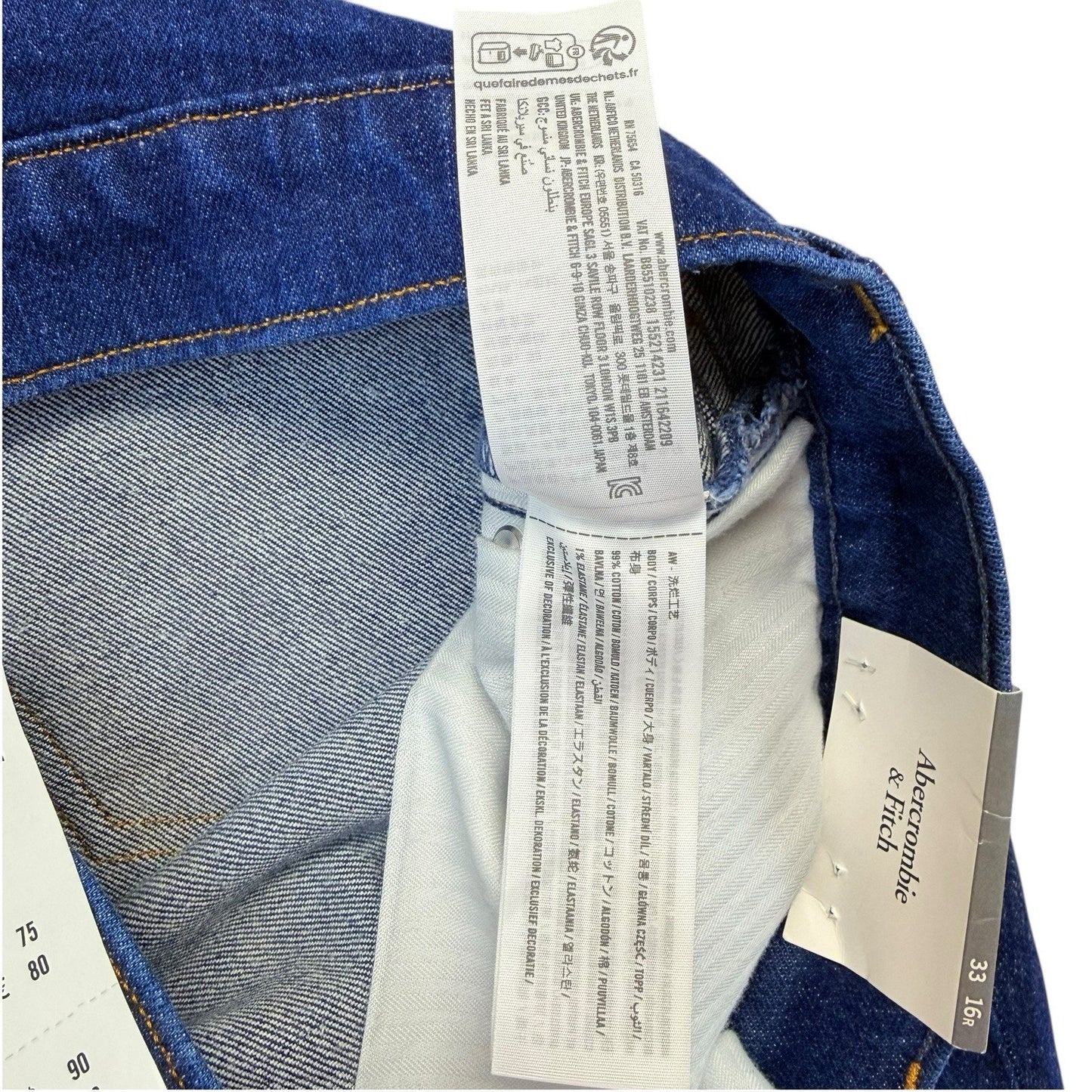 Abercrombie & Fitch Vintage Flare Jeans Women's 33x16R Blue High Rise NWT