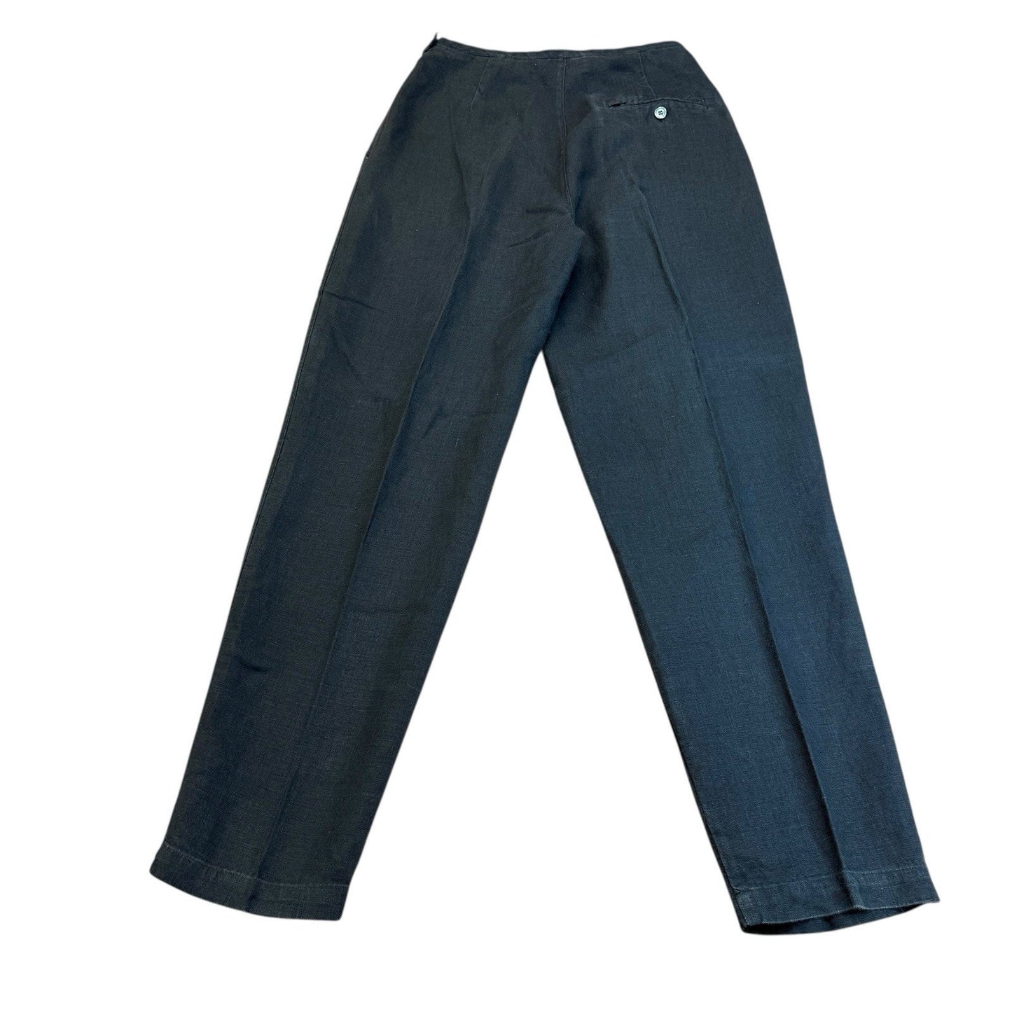 Vintage British Khaki Navy Straight Leg Pants Women’s Classic Cotton 90s Size 6