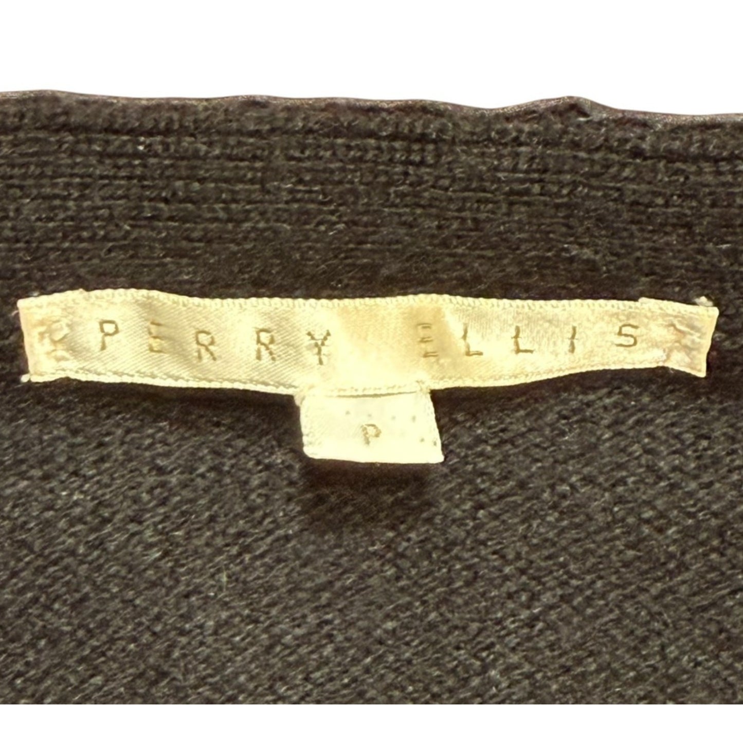 Vintage Perry Ellis Black Cashmere Cardigan Sweater Women’s Small