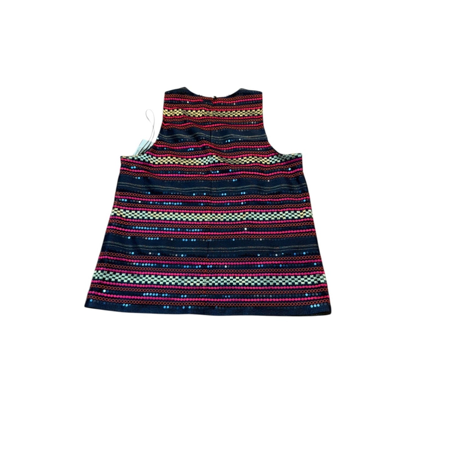 NEW Trina Turk Women's Size 8 Multicolor Sleeveless Sequin Stripe Top Blouse