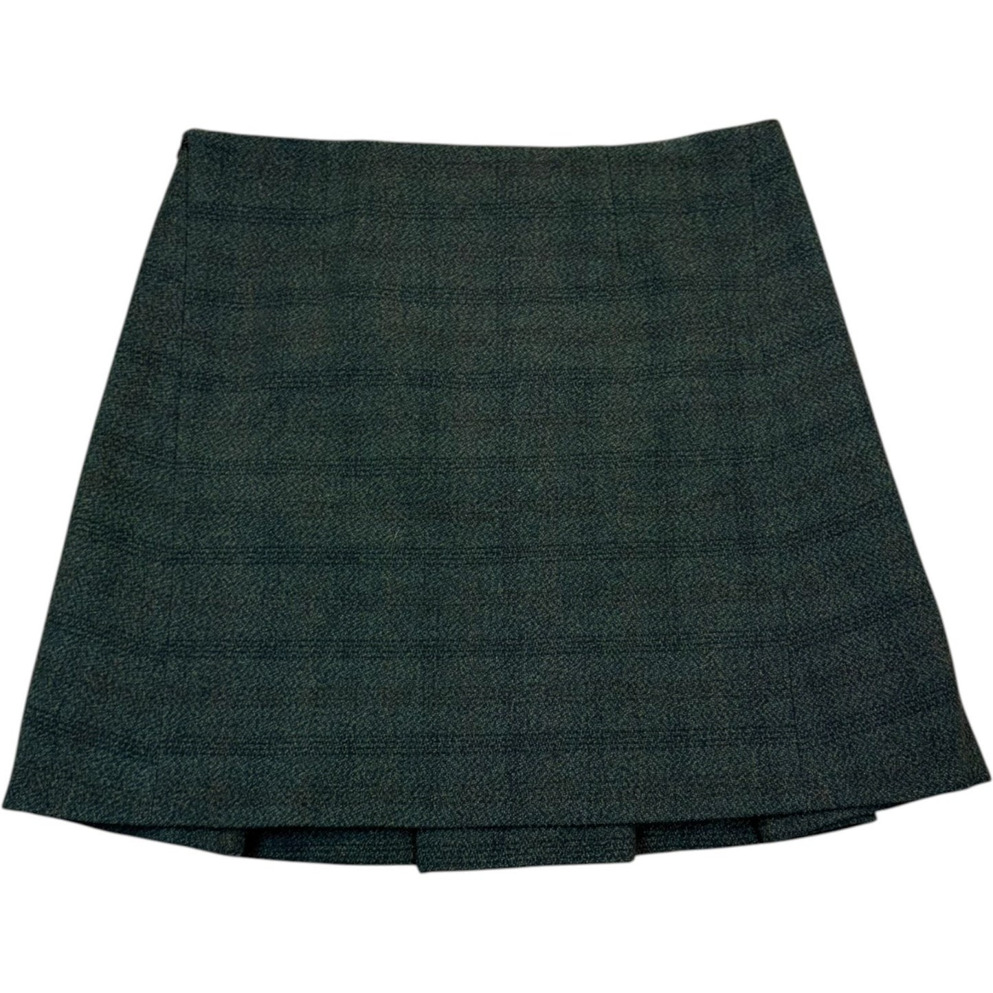 PLAN C Wool Blend Plaid Skirt Size 10 NWT Barneys New York Green Tweed 32” Waist Women's