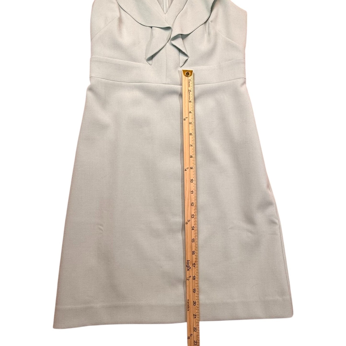 NWT Ann Taylor Women’s 0 Sage Ruffle Neck Sleeveless Sheath Dress Career Work