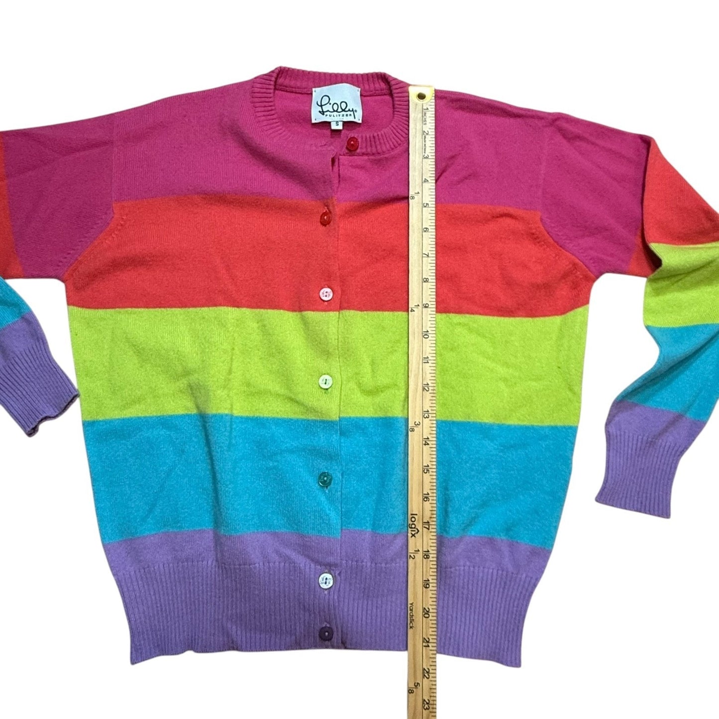 Vintage Lilly Pulitzer Cashmere Sweater Set Rainbow Cardigan Shell Small Women's