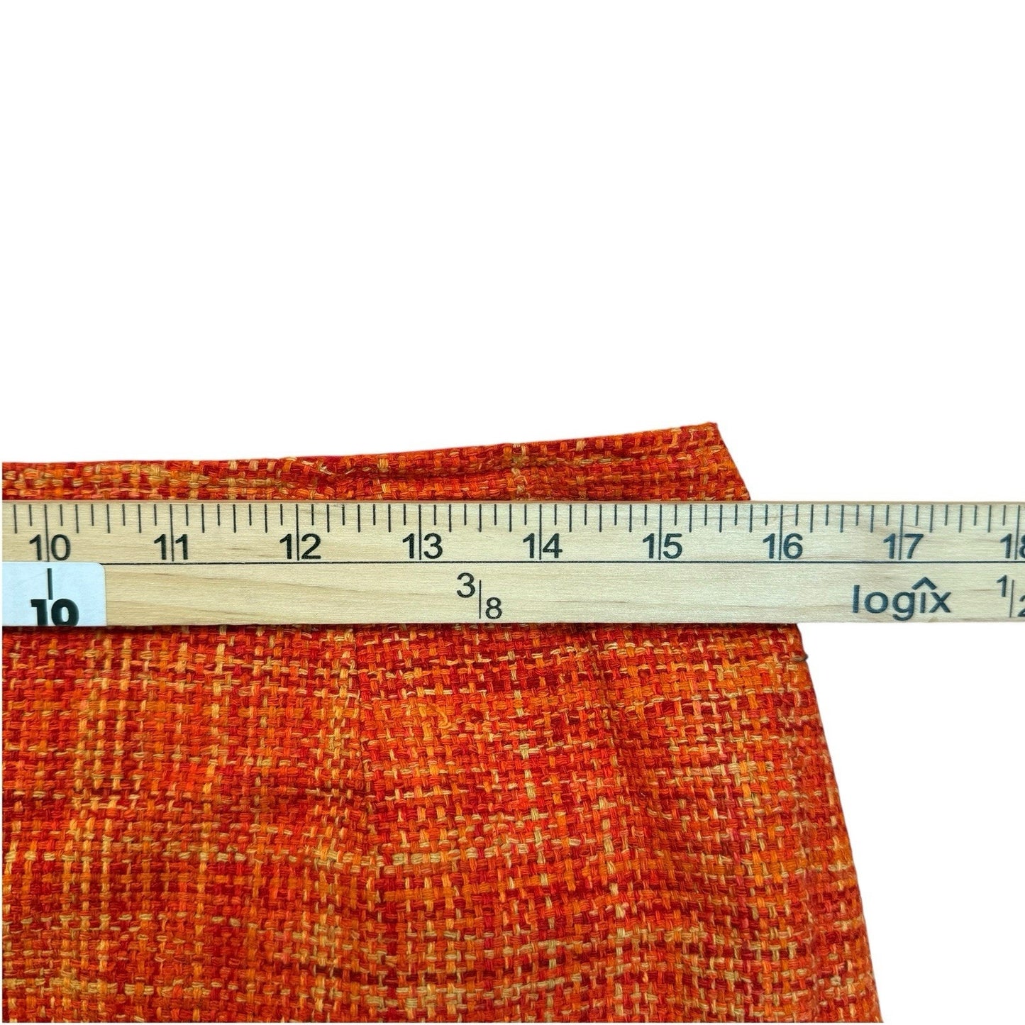 Josephine Chaus Petite 8P Orange Tweed Skirt Suit Embroidered Jacket Set Women's