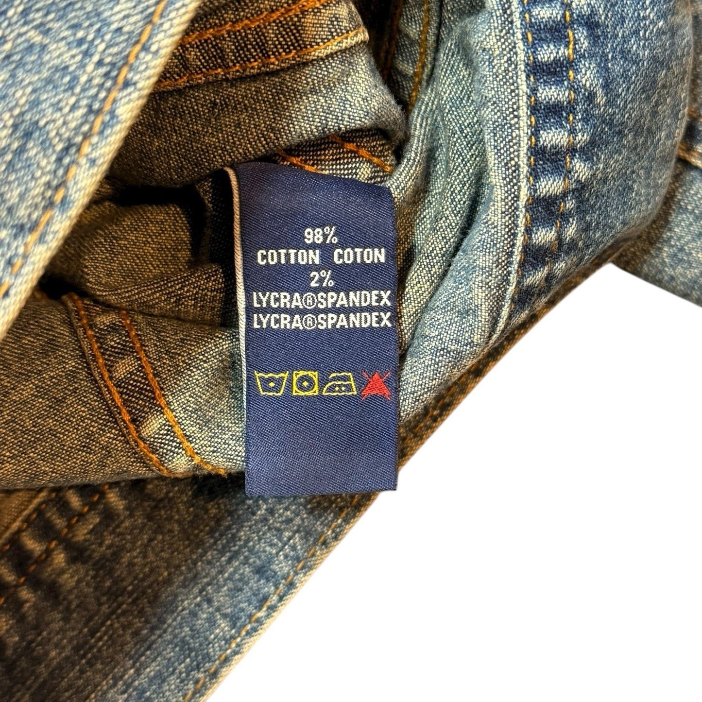 Men's Polo Ralph Lauren Blue Jean Denim Flag Jackets Size M Corduroy Collar USA