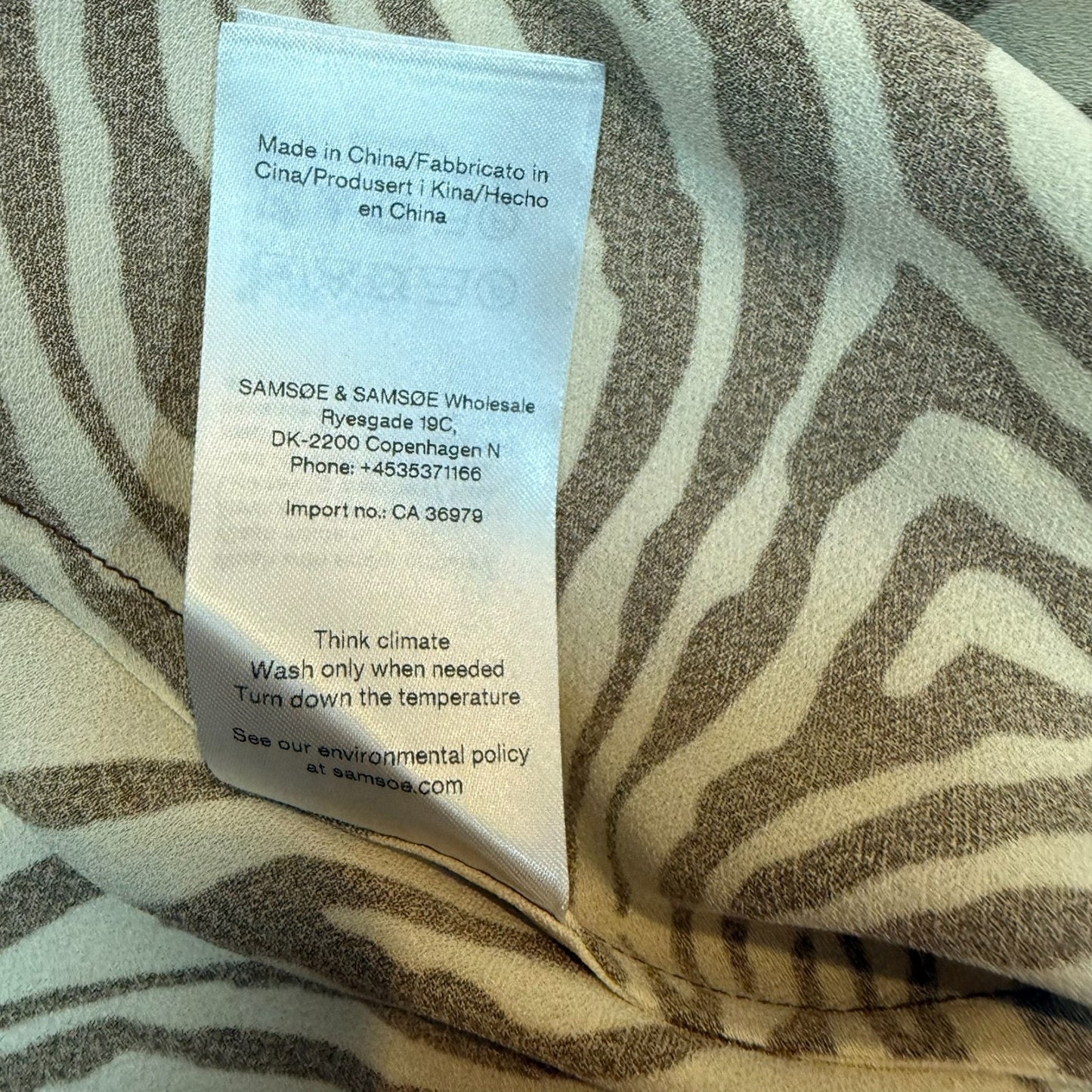 NEW Samsoe Samsoe Women's Size XS Mountain Zebra Alsop Pulll-On Elastic Skirt