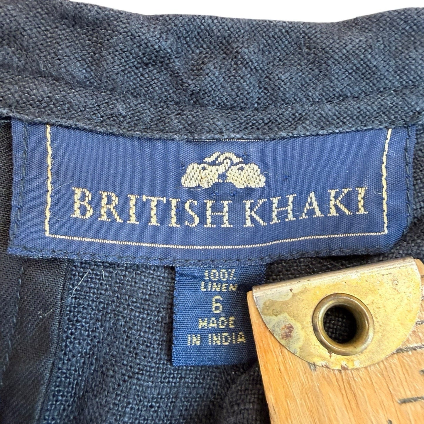 Vintage British Khaki Navy Straight Leg Pants Women’s Classic Cotton 90s Size 6
