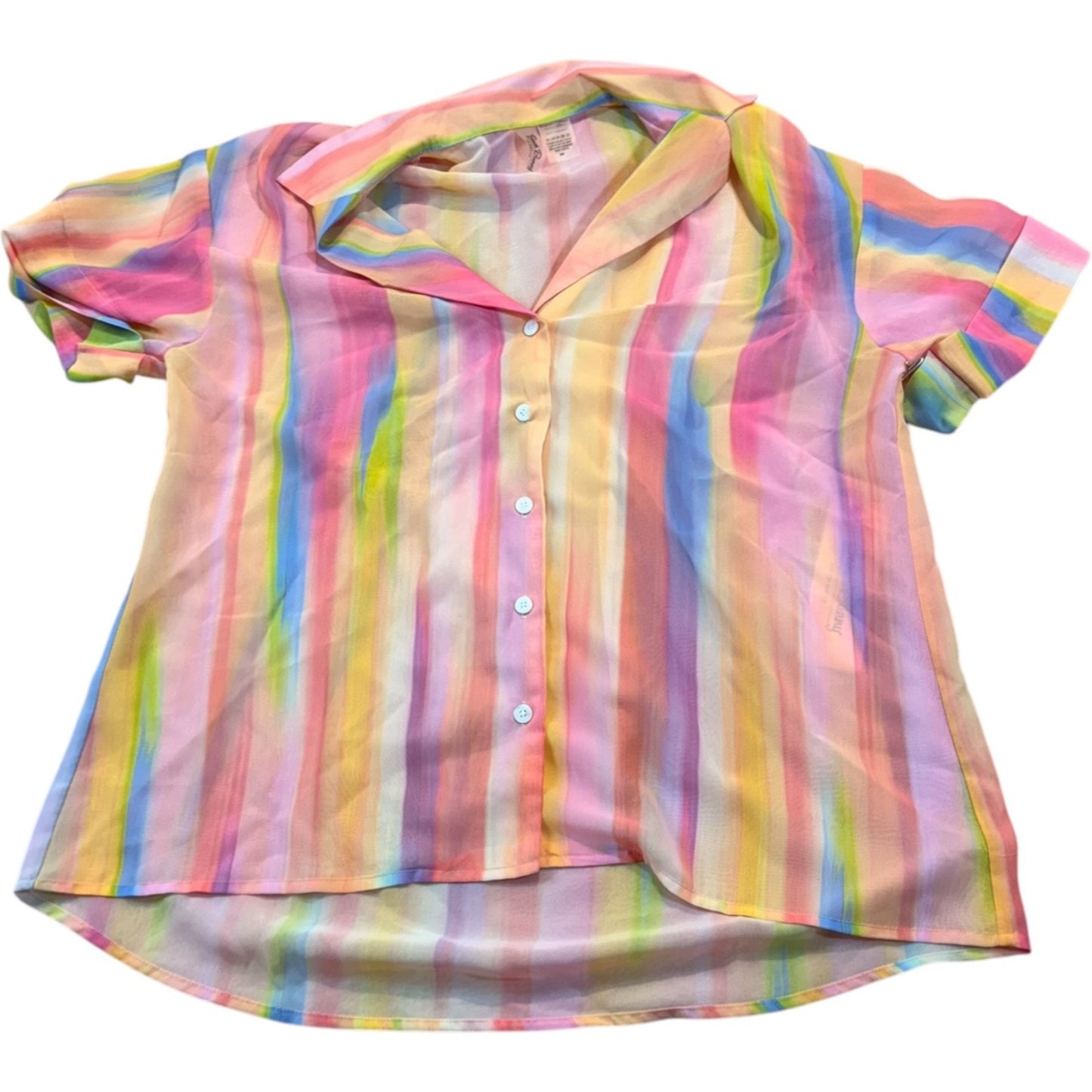 NEW Beach Bunny Women's Size Medium Sienna Beach Collared Shirt 100% Polyester Blouse
