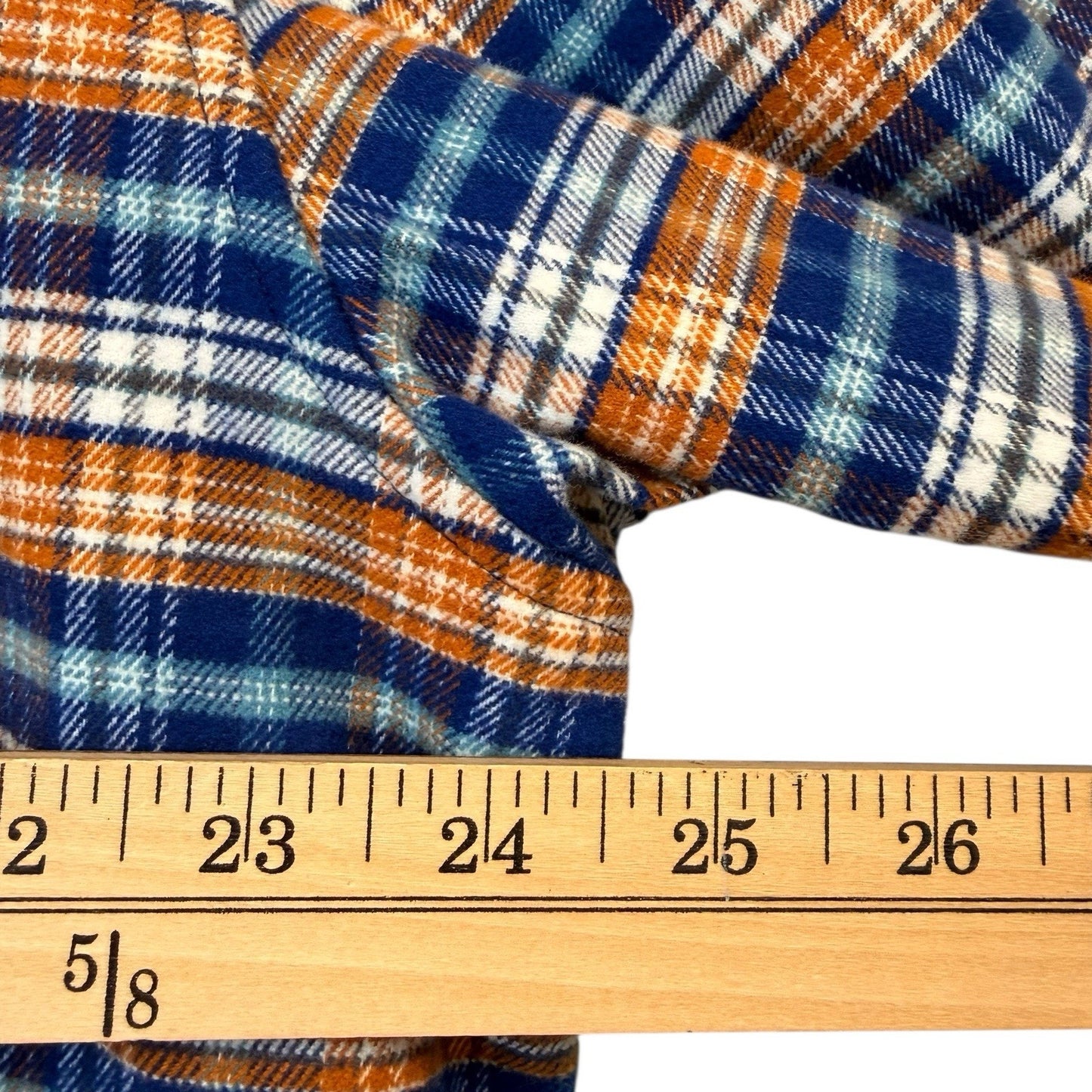 Drake Waterfowl Men’s Flannel Shirt NWT Plaid Blue Orange Medium Large Button Down