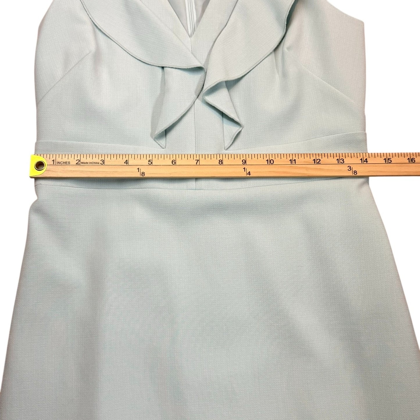 NWT Ann Taylor Women’s 0 Sage Ruffle Neck Sleeveless Sheath Dress Career Work