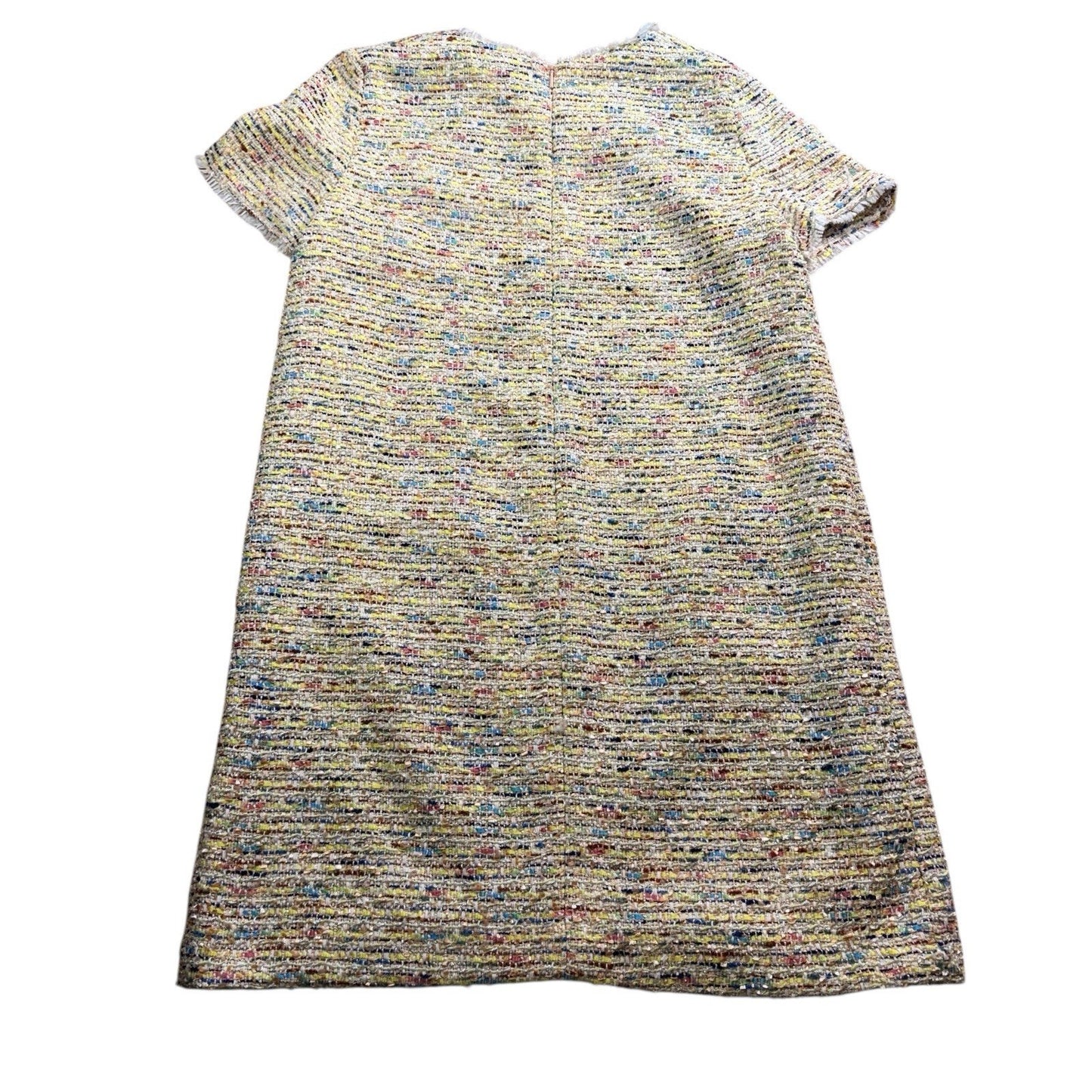 Mango Suit Women’s Tweed Dress Size L Short Sleeve Shift Pocket Career Chic