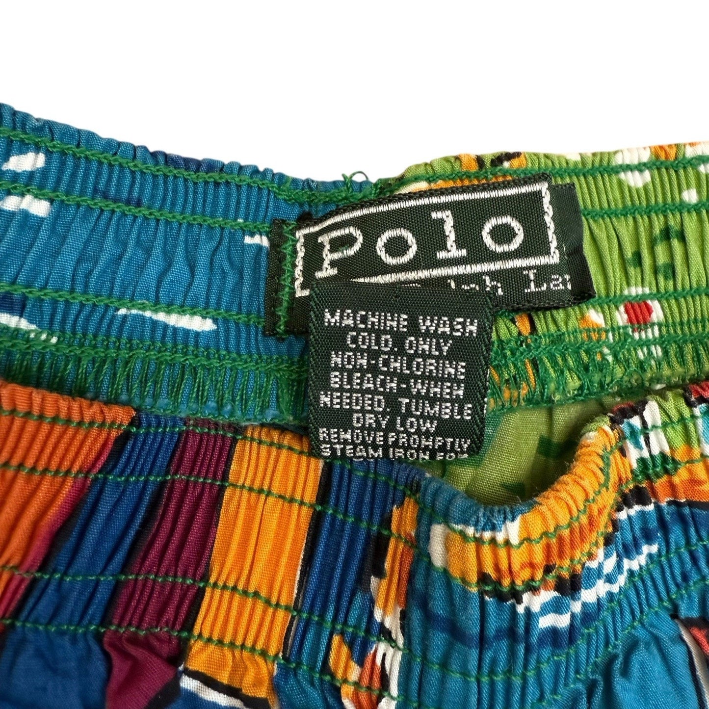Vintage Y2K Polo Ralph Lauren Swim Men's XL Graphic Print Beach Shorts