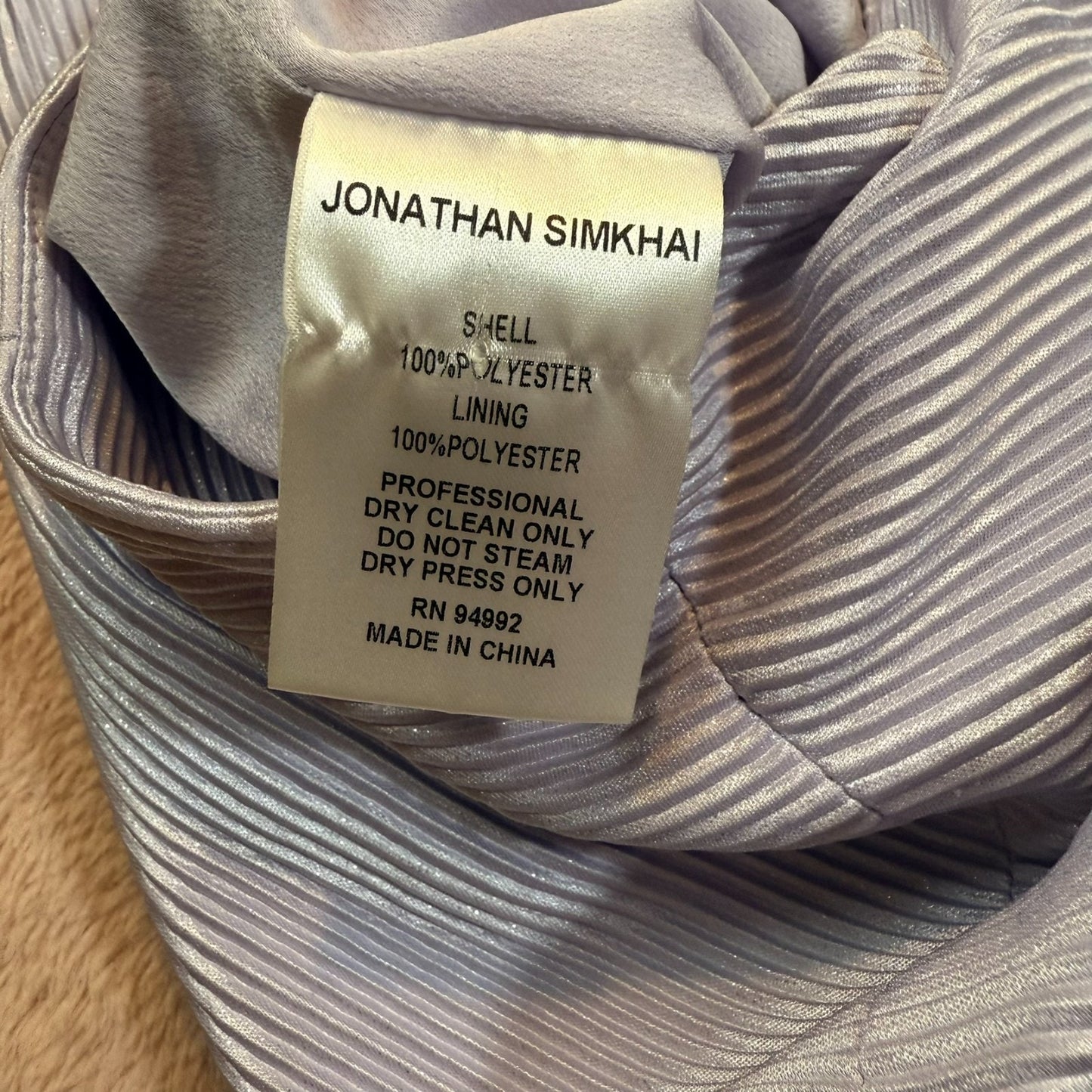 NEW Jonathan Simkhai Women's Size 0 Asymmetrical Lilac Zip Skirt MSRP $110