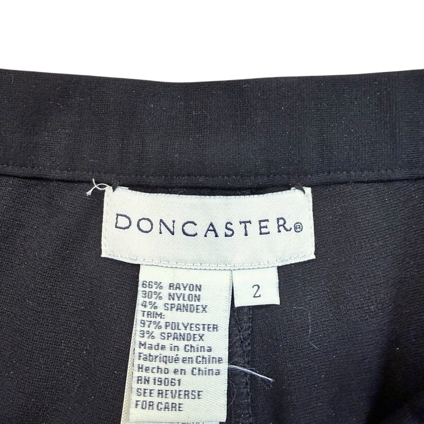 Doncaster Black Slim Leg Stretch Pants Women's Size 2 Tailored Trousers