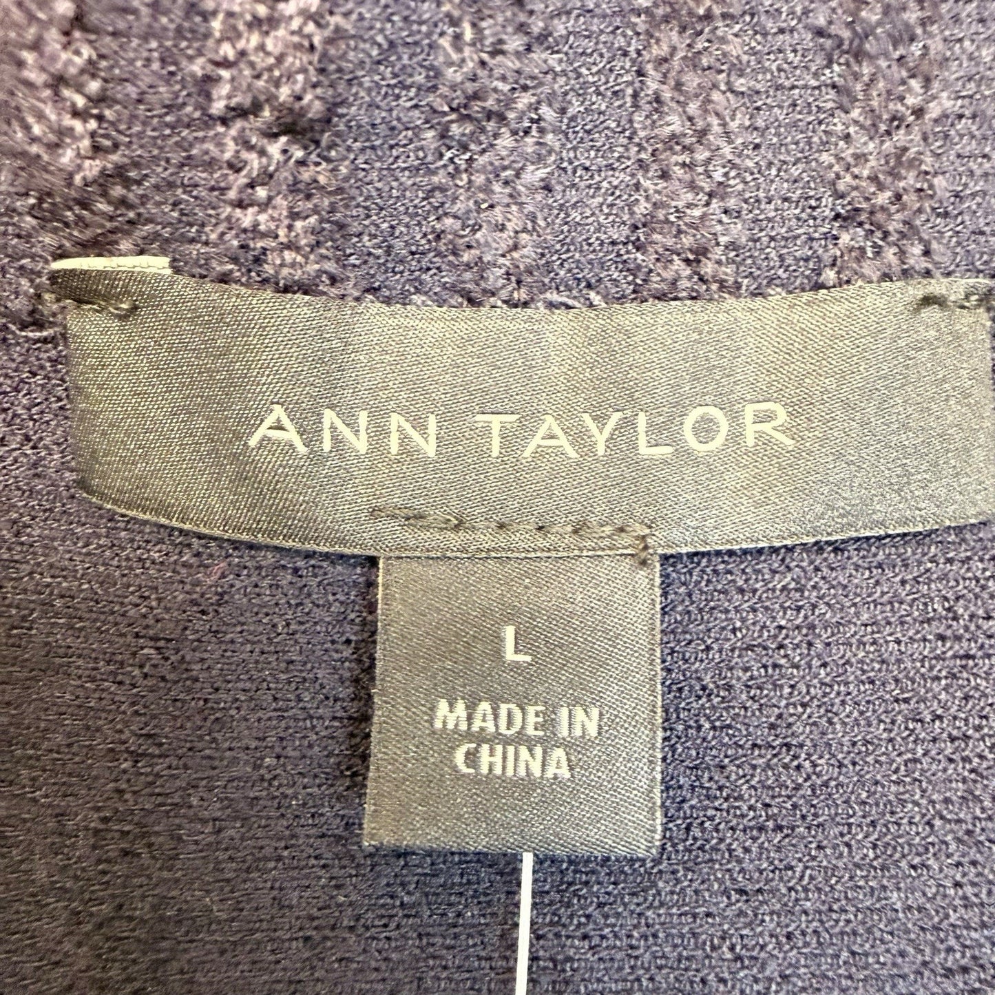 Ann Taylor Navy Knit Peplum Top & Skirt Set Women’s Size L Textured
