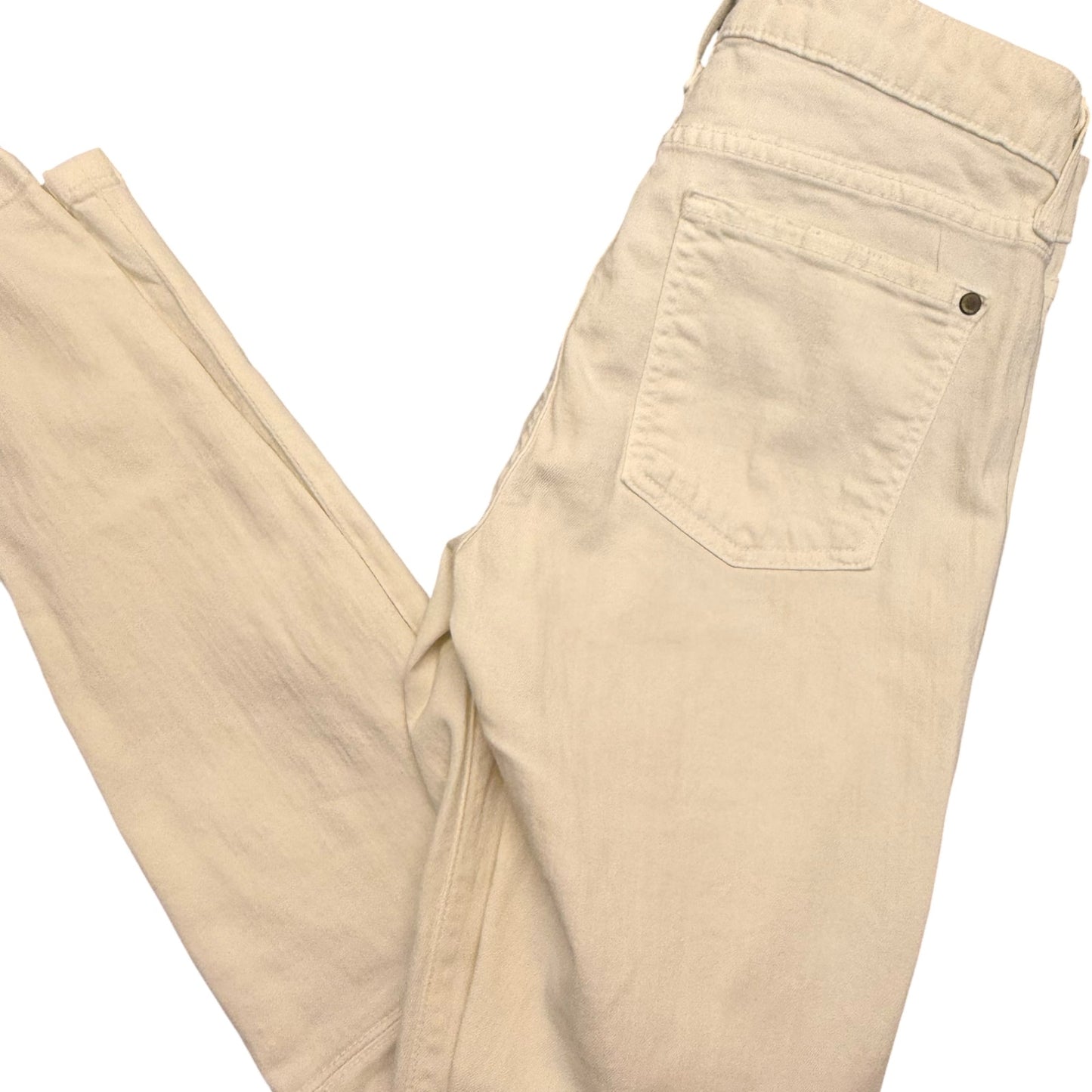 Vince Women's Skinny Jeans Size 28 Cream Ivory Stretch Denim Ankle Zip