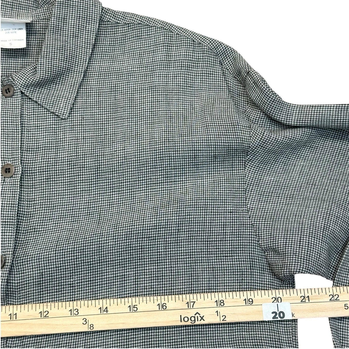 Women's Vintage Eileen Fisher Linen Rayon Shirt Skirt Set Gray Made Canada S