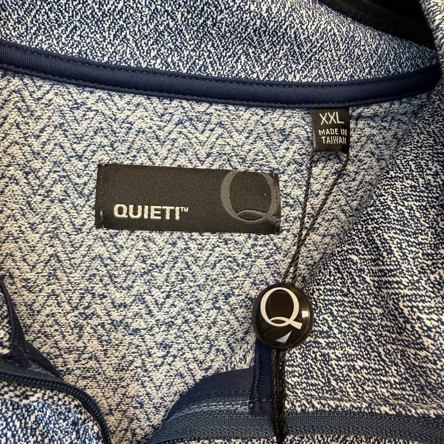 Quieti 1/4 Zip Pullover Men's XXL Blue Chevron NWT Stretch MSRP 125
