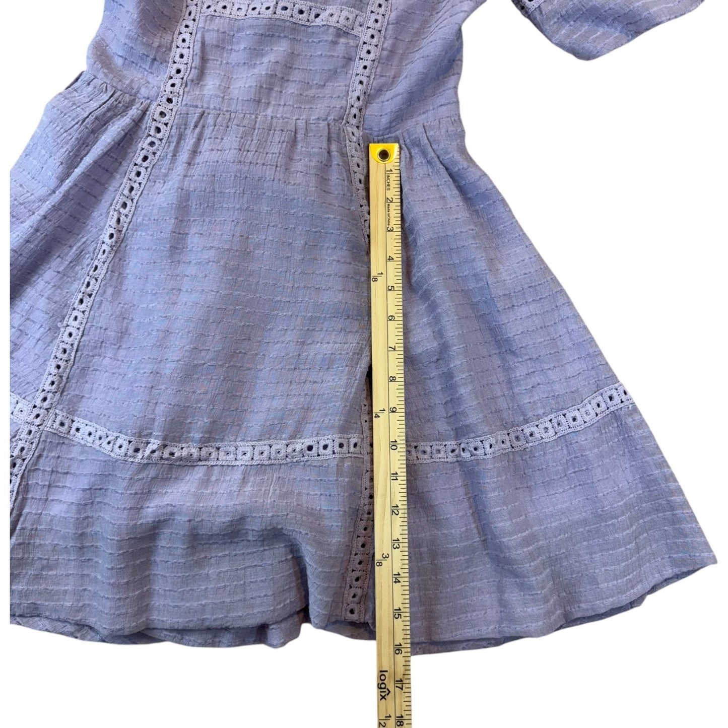 NEW Showpo. Women's Size 8 Lilac Lace Codah Trim Detail Bubble Hem Dress