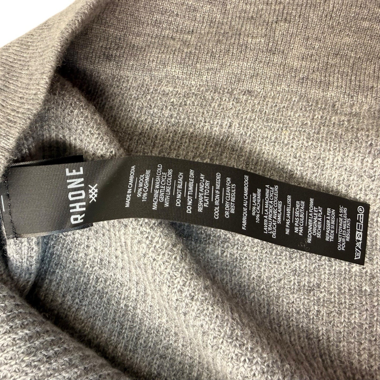 Men's Rhone Walden Waffle Knit Sweater XXL NWT Wool Cashmere Gray $178