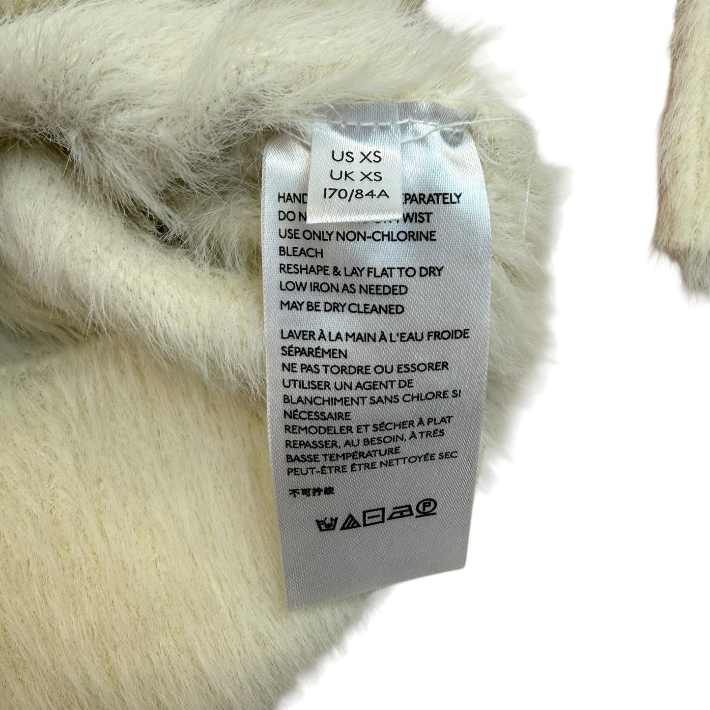 Anthropologie Eyelash Fuzzy Sweater Cream XS Cropped Women's
