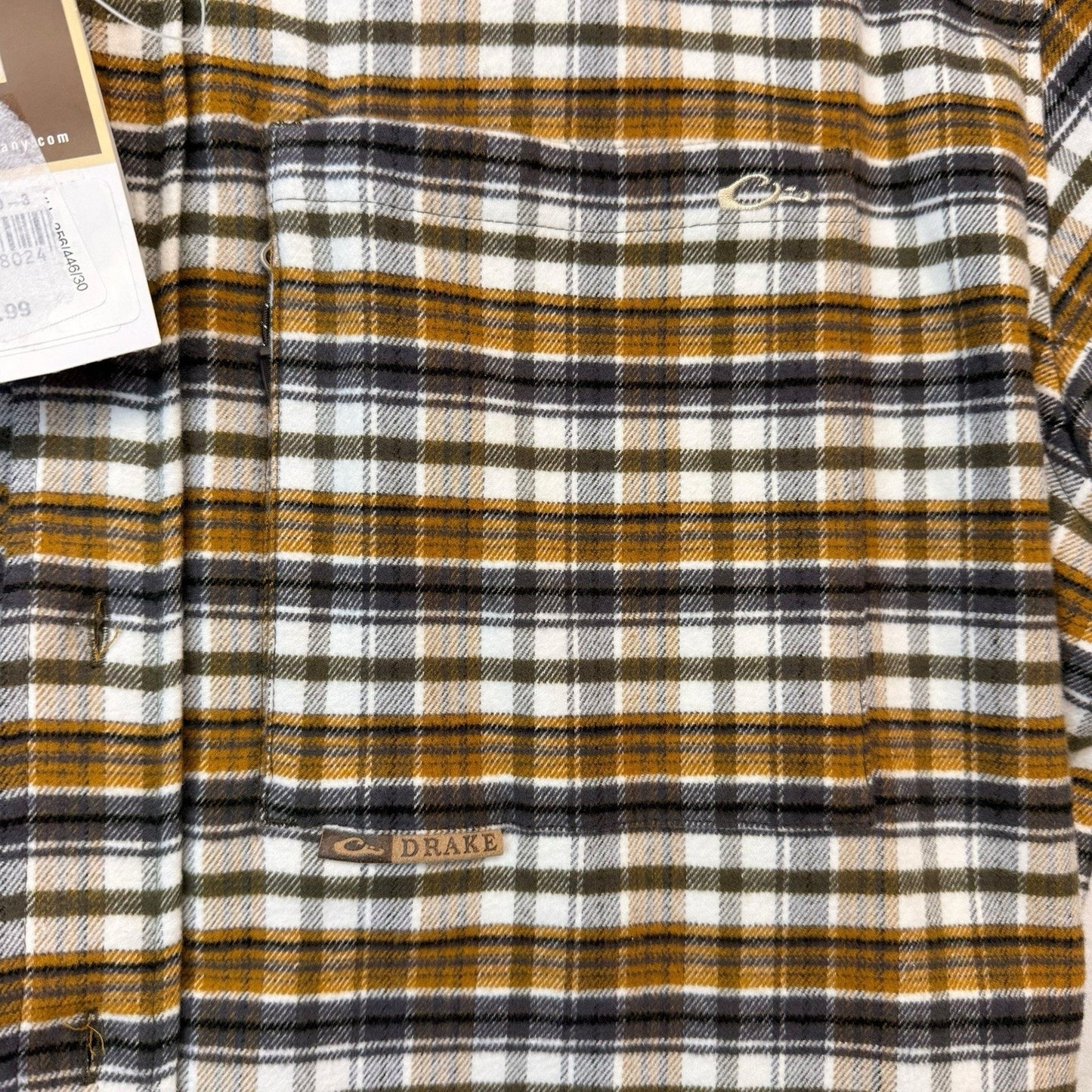 Drake Waterfowl Men’s Flannel Shirt Medium NWT Plaid Long Sleeve YLW/GRN/GRAY Button Down
