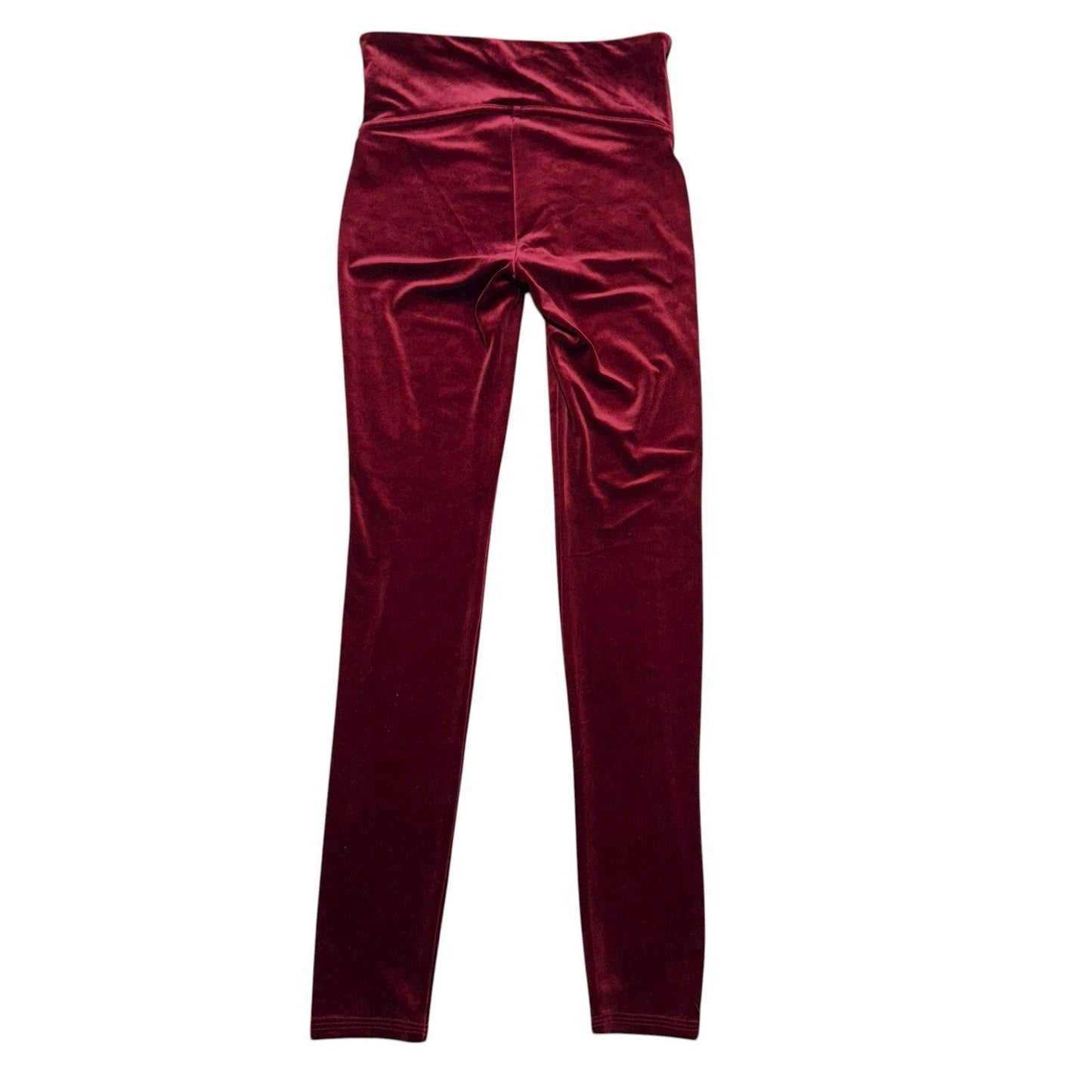 Spanx Velvet Leggings Women’s Size M Burgundy High Waist Pull-On Pants NWT