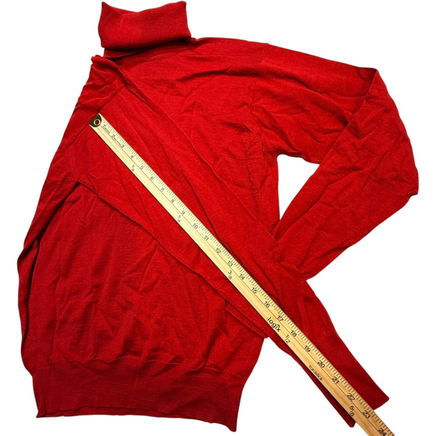 Ralph Lauren Women's Med Red Wool Turtleneck Sweater VTG Made in Great Britain