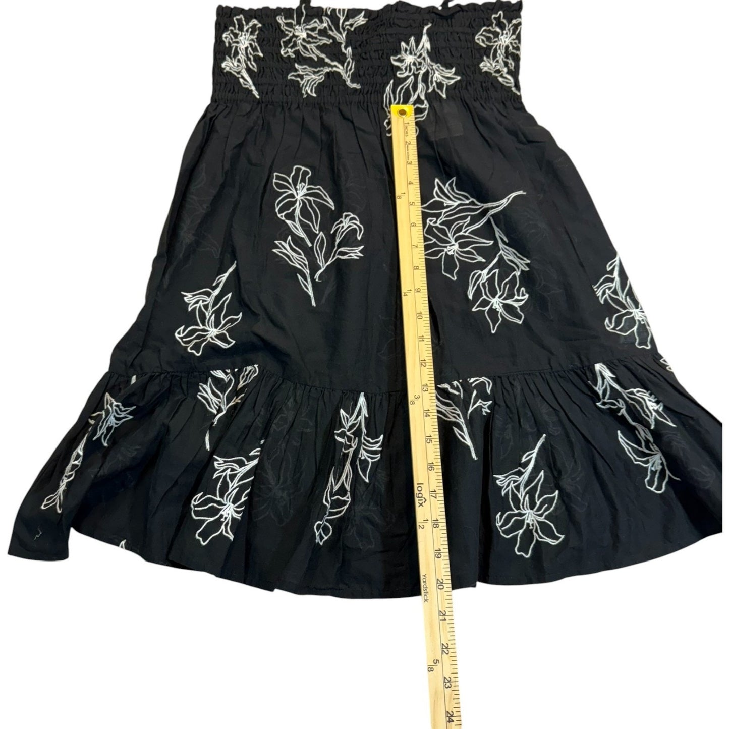 Tanya Taylor Swim Mini Lina Dress Girls L Black WHT Embroidered Lily Cotton NWT Women's