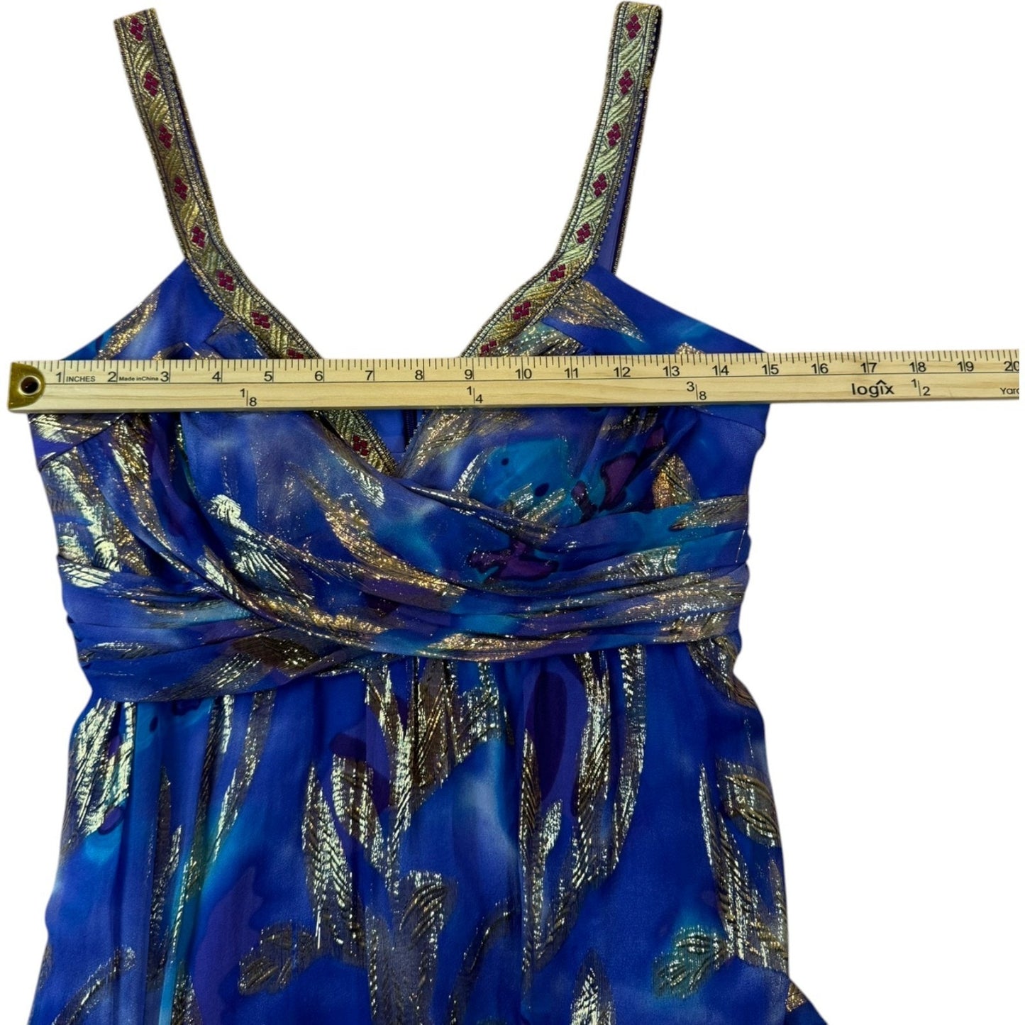 Nicole Miller Women's Size 2 Formal V-Neck Spaghetti Strap Zip Evening Gown Dress