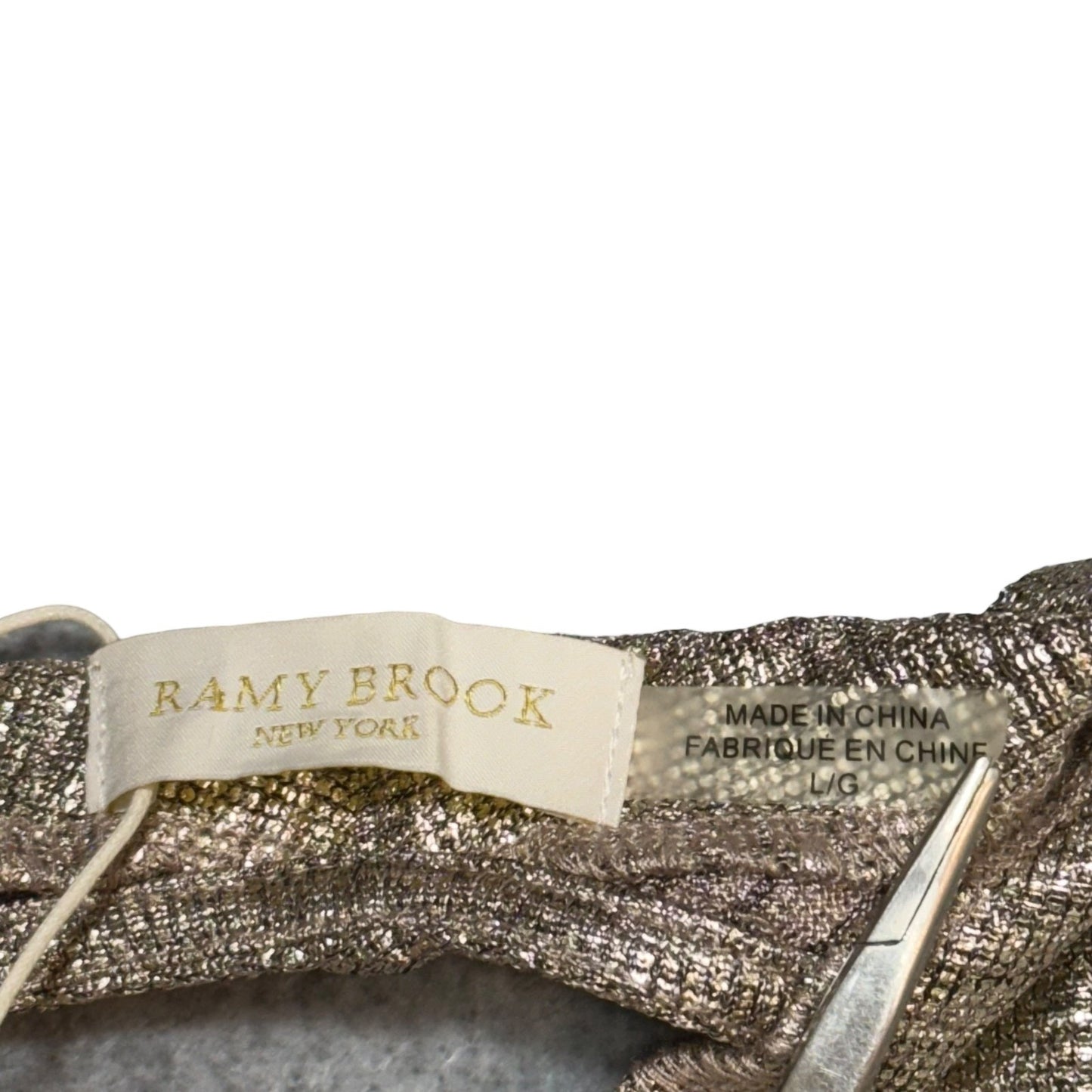 Ramy Brook Maura Metallic Gold Halter Wrap Dress Size L NWT $325 Party Cocktail Women's