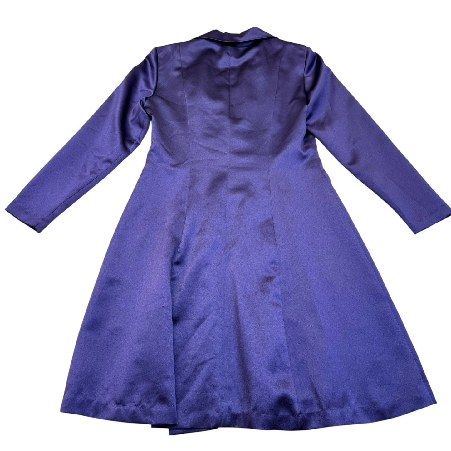 Dana Buchman Purple Trench Dress Women's Size 12 Button Front Lined