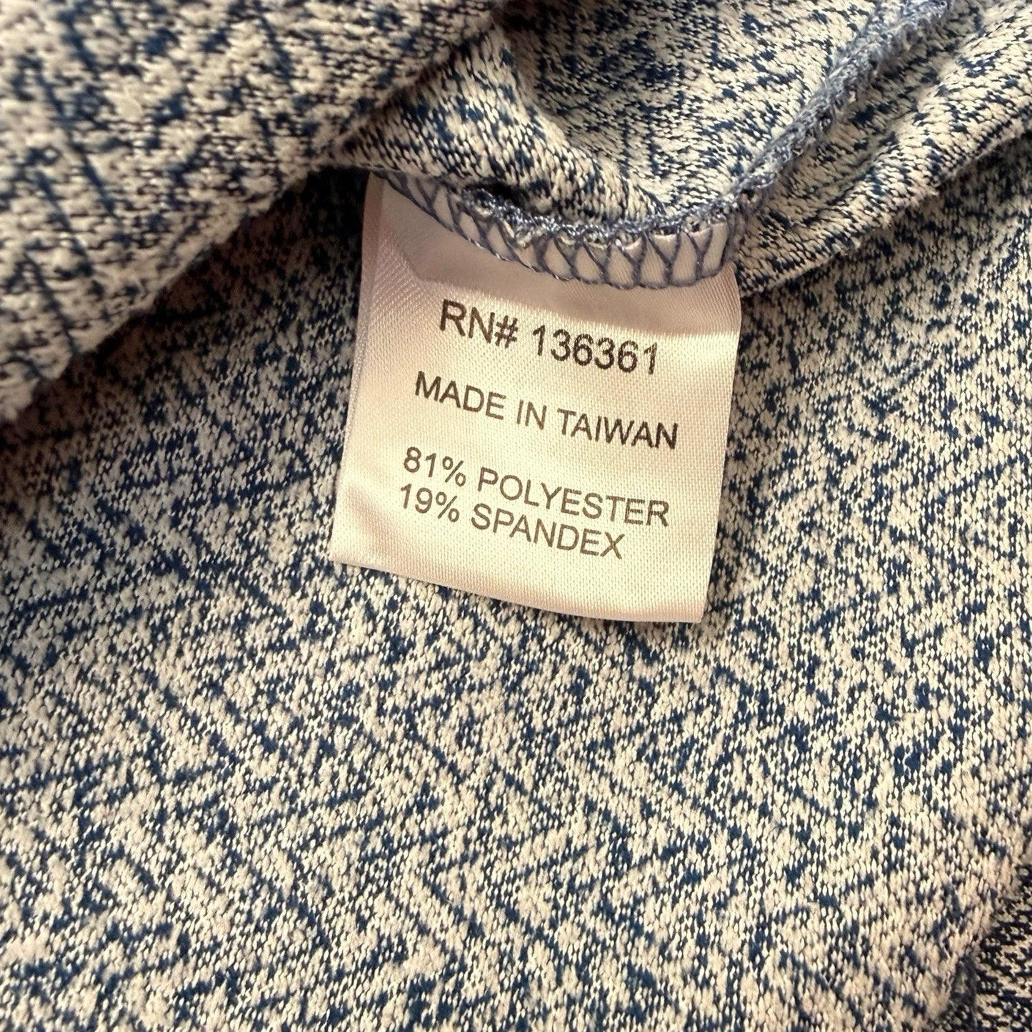 Quieti 1/4 Zip Pullover Men's XXL Blue Chevron NWT Stretch MSRP 125