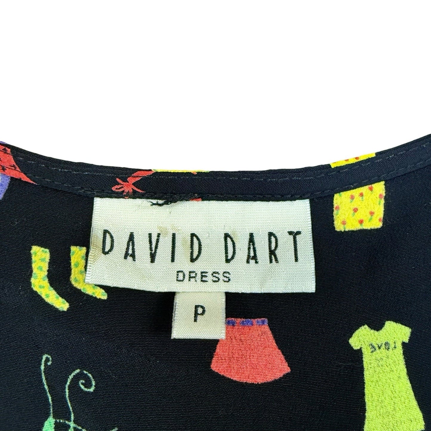 David Dart Novelty Print Sleeveless Dress Women's P Navy Colorful Shift